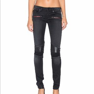 Etienne Marcel Faux Leather Moto Skinny Jean Sz 25